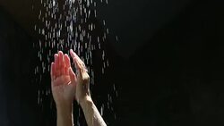 hand water drops Stock Footage