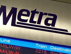 Metra Logo On Schedule Board Stock Footage
