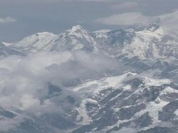 WS AERIAL PAN Snow covering  peaks in Himalayas   Stock Footage