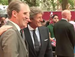 Ben Cross, Hugh Hudson, Nigel Havers at The Great British Premiere of Chariots of Fire at Leicester Square on July 10, 2012 in London, England (Footage by WireImage Video/Getty Images) Stock Footage
