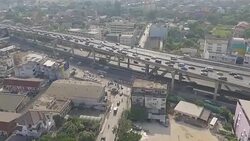 Aerial shot:Bridge And River Stock Footage