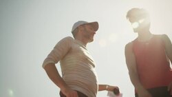 Man training for triathlon Stock Footage