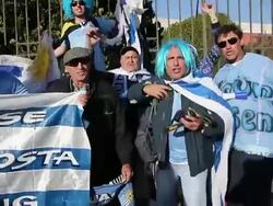 Fans of Uruguay Stock Footage