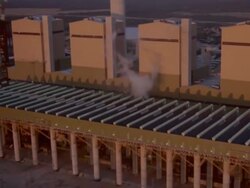 WS AERIAL TS View of Newly built factory Stock Footage