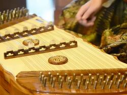 Woman Playing Chinese Dulcimer Stock Footage