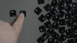 Keyboard key fridge magnets spelling work Stock Footage