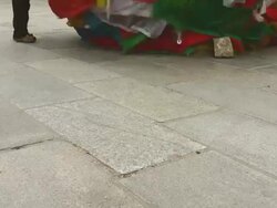 The footsteps of the pilgrims 01 Stock Footage