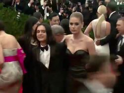 Doutzen Kroes at Olivier Theyskens at "PUNK: Chaos To Couture" Costume Institute Gala Stock Footage
