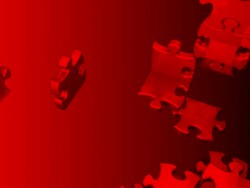 Puzzle Box of Red Pieces Stock Footage