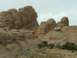 A static shot of the sandstone layers in Arches National Park. Stock Footage