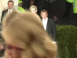 Sean Penn and Charlize Theron - 'Charles James: Beyond Fashion' Costume Institute Gala - Arrivals Stock Footage