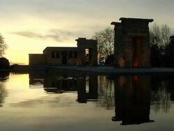 Night to Day Time Lapse Debod Temple Stock Footage