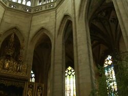 Pan Left Shot St Barabara Church Kutna Hora Czech Republic Stock Footage