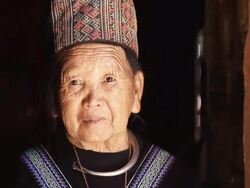 HD:Portrait of Thai grandmother with traditional clothing. Stock Footage