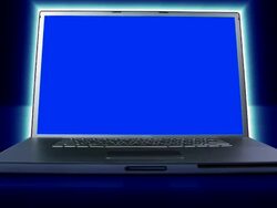 Glowing Laptop Stock Footage