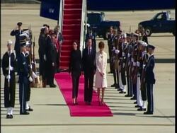 David and Samantha Cameron walk off plane News Clip