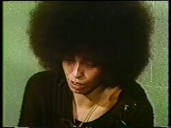 Prison interview with activist Angela Davis Stock Footage