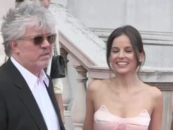 Pedro Almodovar and Elena Anaya at the The Skin I Live In UK Premiere: Film4 Summer Screen  Stock Footage