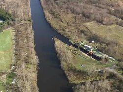 Old And New Erie Canals Meet Stock Footage