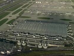 AERIAL Terminal 5 Stock Footage