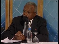 Anti-Aristide demo, PM &amp; OAS pressers News Clip