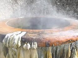 Natural hot springs at Ranong Thailand Stock Footage