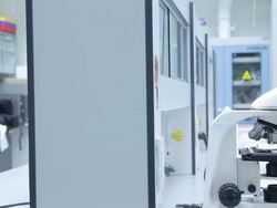 HD : Scientist Couple using microscope Stock Footage