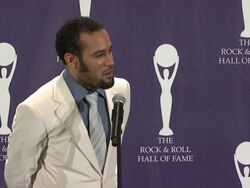 23rd Annual Rock and Roll Hall of Fame Induction Ceremony press room Stock Footage