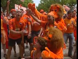 Dutch and Czech fans gather for Euro 2004 match News Clip