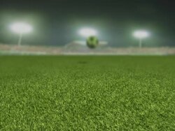 Soccer ball grass Stock Footage