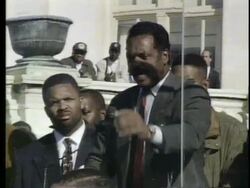 Jesse Jackson giving speech at Million Man March Stock Footage