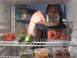 Inside Fridge - Healthy food & PAL Stock Footage