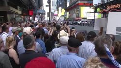Anti-Iran 'No Nukes For Iran' Rally Protests NYC 2015 Stock Footage