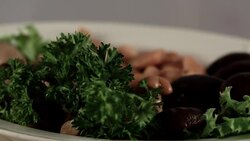In restaurant. Plate with mushrooms Stock Footage