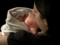 Mother holding newborn Stock Footage