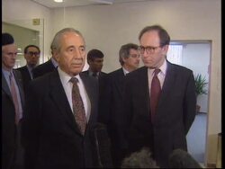 ISRAEL: BRITISH FOREIGN SECRETARY RIFKIND MEETS SHIMON PERES News Clip