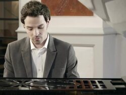 Pianist composing music Stock Footage