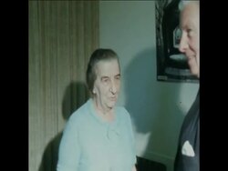 SYND 28-8-70 GOLDA MEIR MEETS AMERICAN REPUBLICAN SENATOR GEORGE MURPHY News Clip