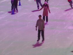ATMOSPHERE: Ice Skating at The Broadway Dreams Foundation "Champagne And Caroling" Gala - Arrivals Stock Footage