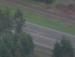 WS AERIAL ZO TS Car moving on street / Oregon, United States Stock Footage