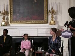 First Lady Michelle Obama Hosts School Children And The Cast From Beasts Of The Southern Wild Stock Footage