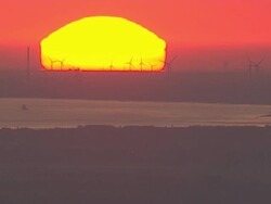 AERIAL WS View of sunset  / Hamburg, Hamburg, Germany Stock Footage