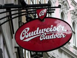 MS View of pub sign / Prague, Hlavni mesto Praha, Czech Republic Stock Footage