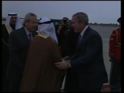 President Bush arriving in Kuwait News Clip