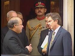 UK: DOWNING ST.: PAKISTAN PM SHARIF TALKS WITH TONY BLAIR News Clip