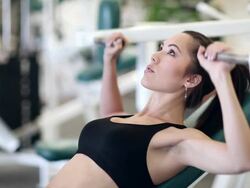 Woman Working Out in the Gym Stock Footage