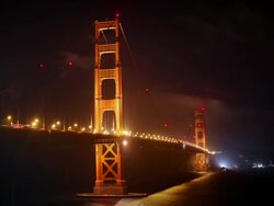 Golden Gate Bridge at night, San Francisco Stock Footage