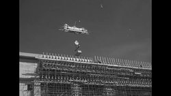 Dam construction on Rhone River in France with aid from US Marshall Plan News Clip