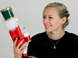 MS Woman with nutcracker / Saarburg, Rhineland Palatinate, Germany Stock Footage