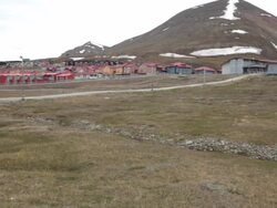 Longyearbyen, the capital of the Norwegian Svalbard archipelago Stock Footage